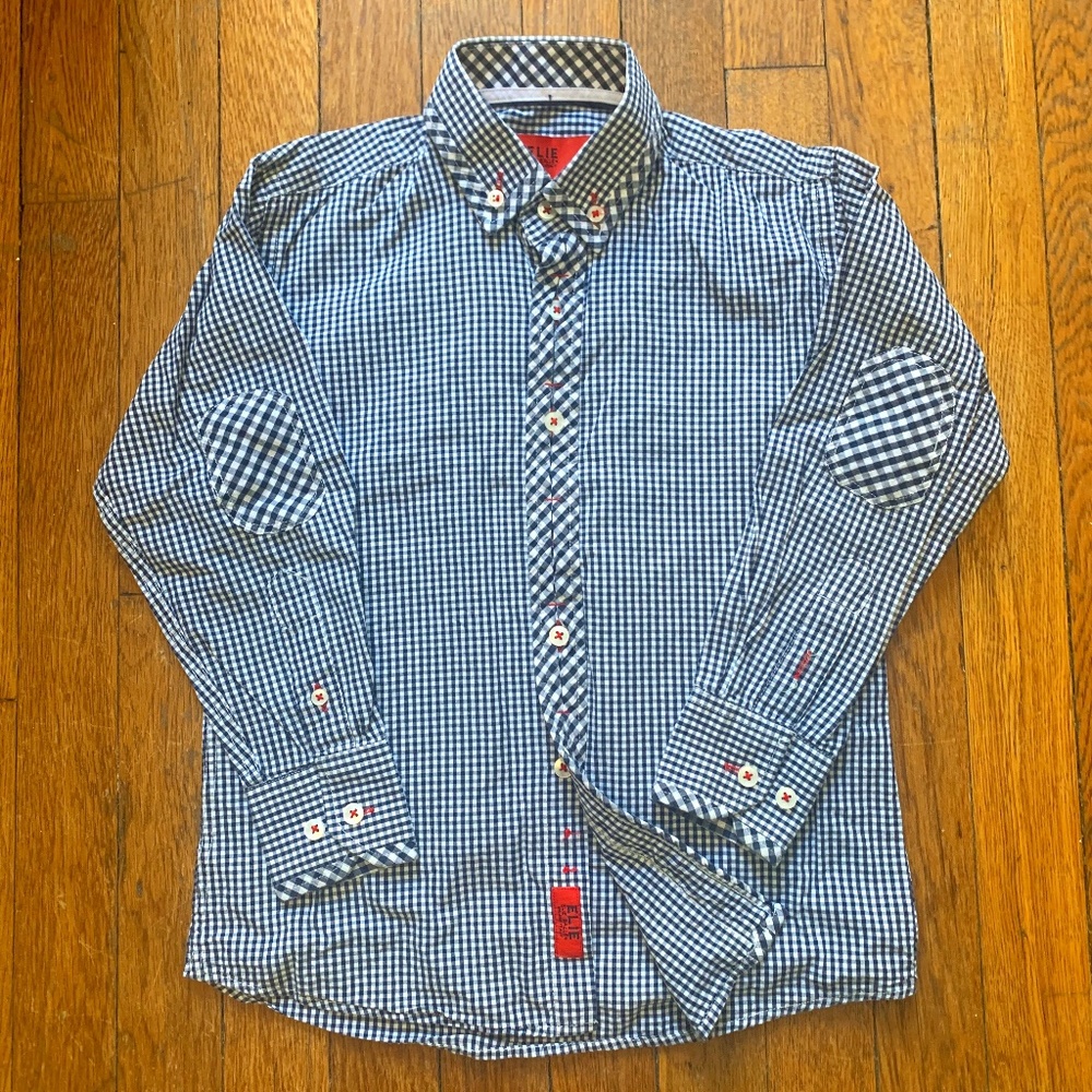 Boys Buttondown Shirt Size 6, Gingham pattern